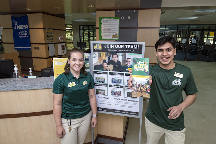students working at the RAC