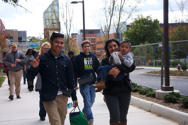 Young Family in First Day of School